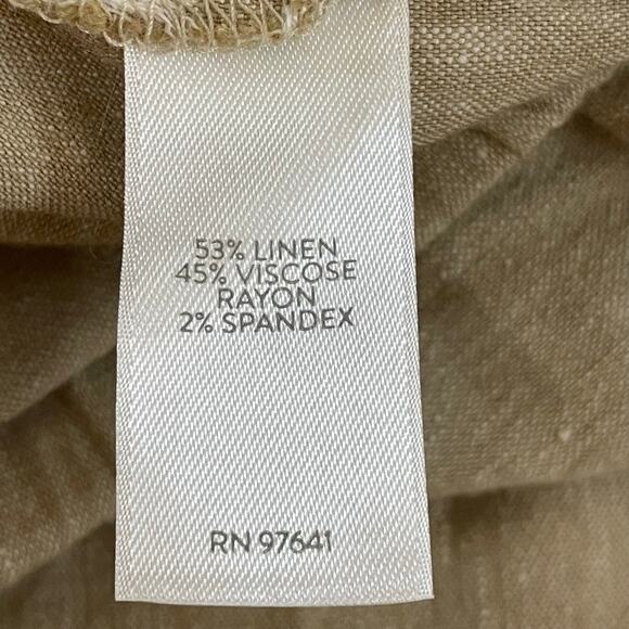 J.Jill Linen Stretch Pants Women’s Medium Beige Ankle Pull On Comfort Blend - Picture 7 of 9